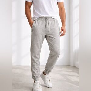 American Eagle Jogger Sweatpants Men’s M Warm Heather Gray Zip Pocket Drawstring